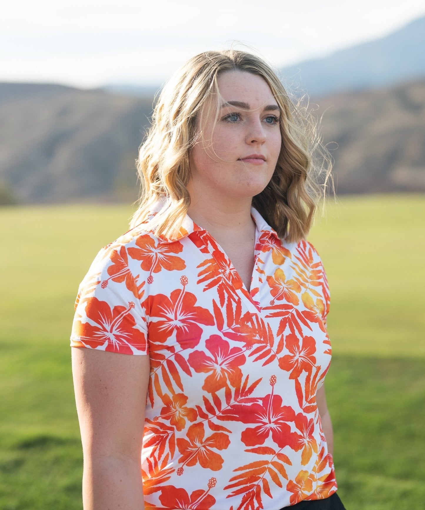 Aloha Sunrise Women's Golf Polo - Yatta Golf