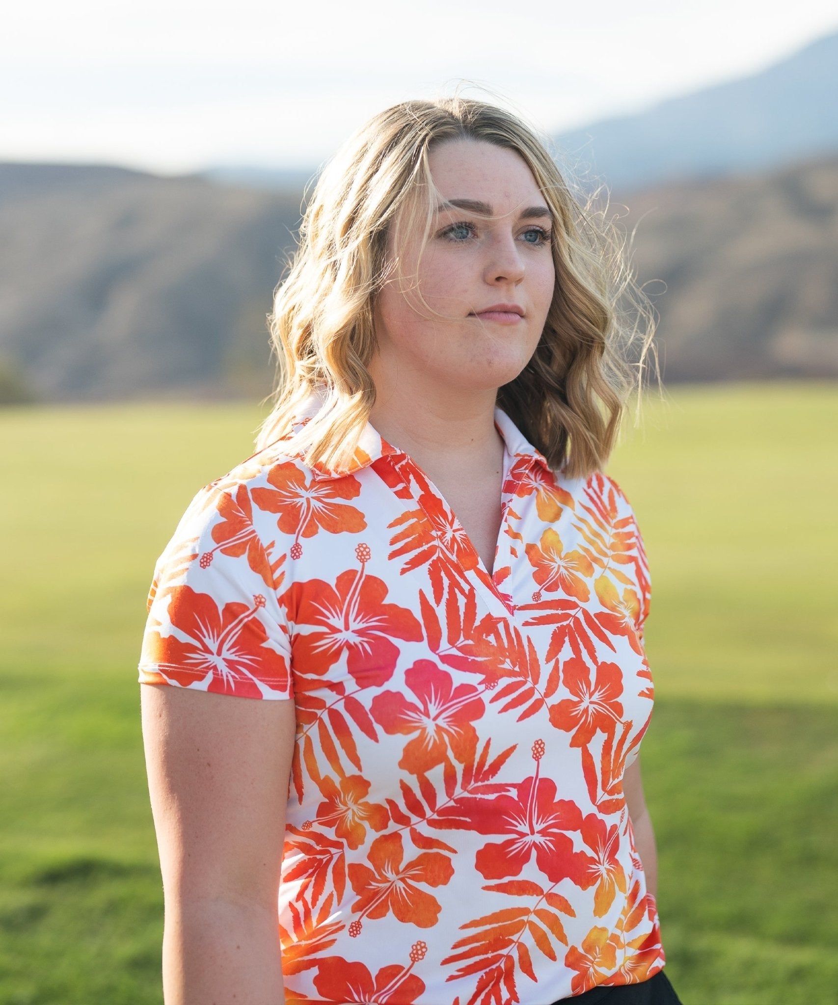Aloha Sunrise Women's Golf Polo - Yatta Golf