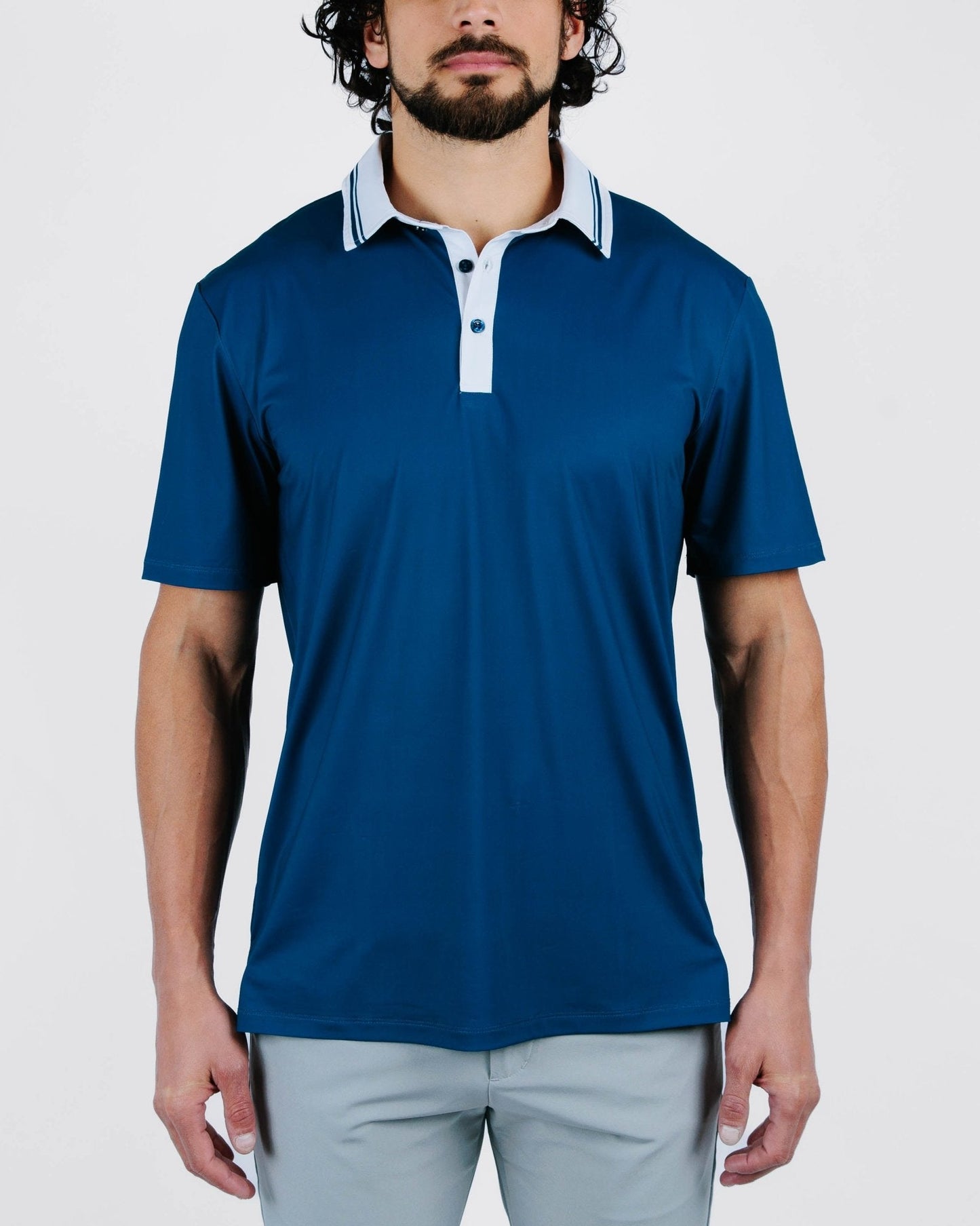 Belmont Blue Golf Polo - Yatta Golf