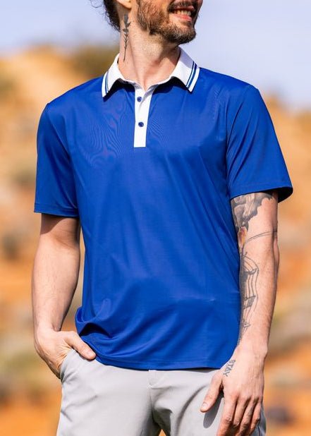 Belmont Blue Golf Polo - Yatta Golf