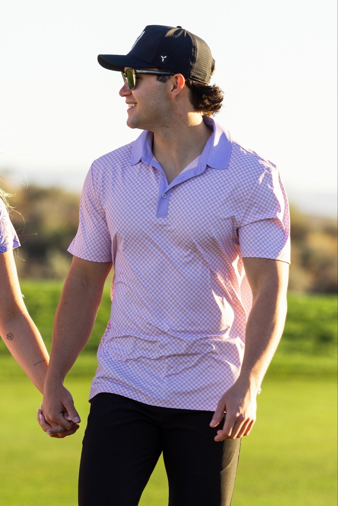 Purple Chex Golf Polo - Yatta Golf