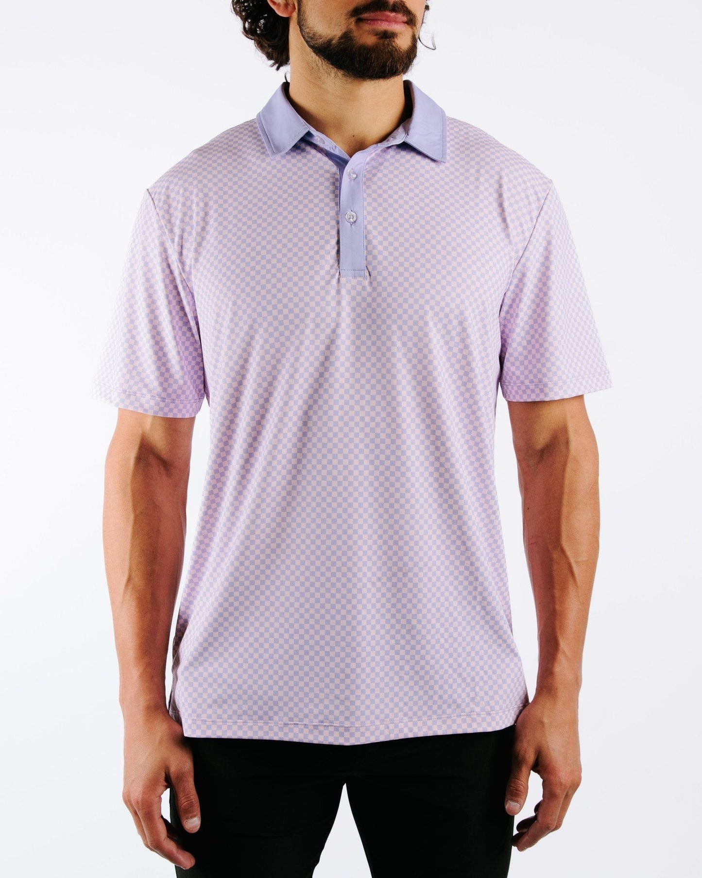 Purple Chex Golf Polo - Yatta Golf