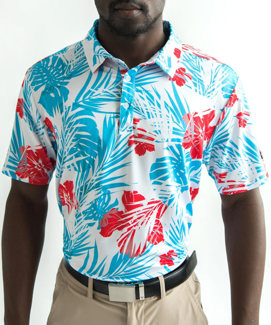 Red White & Beaches - Golf Polo - Yatta Golf