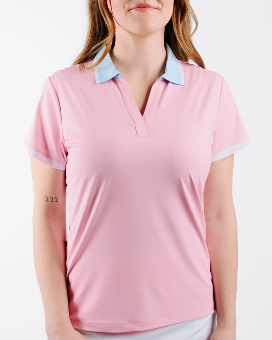 Whimsy Pink Women's Golf Polo - Yatta Golf